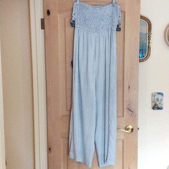 Japna Pull Up Pinstripe Jumpsuit - Picture 4 of 12